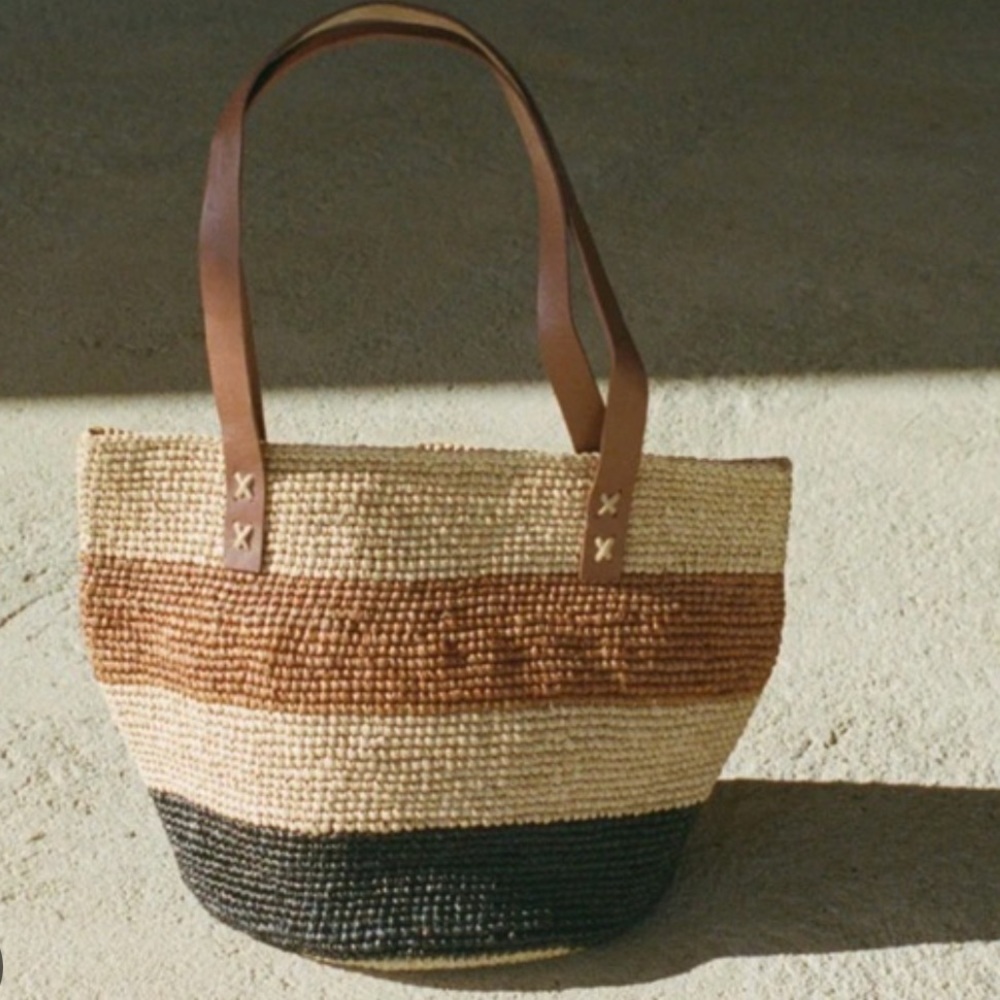 DOEN Martine bag stripe in raffia NWT